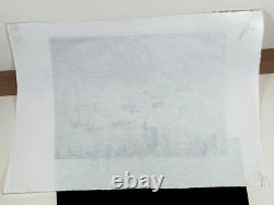 Extremely Rare Curtiss Hawks over New York 1930 Drypoint Etching Wayne L Davis