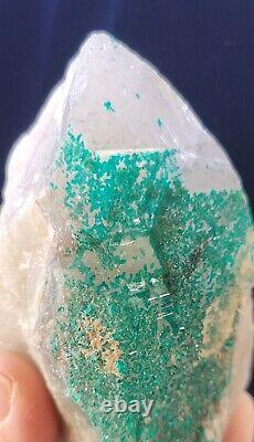 Extremely Rare, Dioptase In Clear Quartz, 455grams