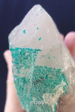 Extremely Rare, Dioptase In Clear Quartz, 455grams