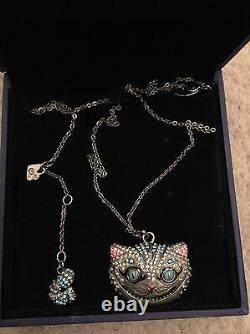 Extremely Rare Discontinued Swarovski Necklace Alice In Wonderland Cheshire Cat