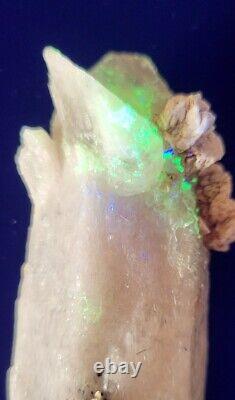 Extremely Rare Hyalite Opal On Clear Quartz, Erongo Mountain, Namibia, 176g