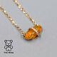 Extremely Rare Mexican Fire Opal Diamond Necklace Pendant 14k Yellow Gold
