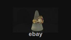 Extremely Rare Natural Unheated Ruby Diamond 18k Gold Mens Ring