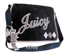 Extremely Rare New Vintage Juicy Couture Y2K Pink Velour Messenger Crossbody Bag