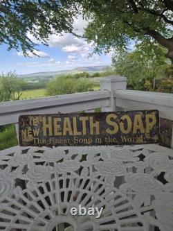 Extremely Rare Original The New Health Soap Enamel Advertising Sign 56x13cm