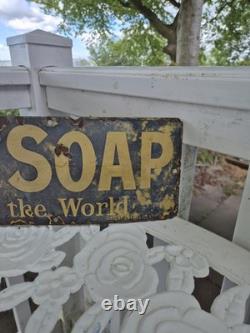 Extremely Rare Original The New Health Soap Enamel Advertising Sign 56x13cm