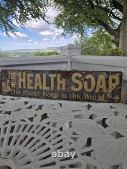 Extremely Rare Original The New Health Soap Enamel Advertising Sign 56x13cm