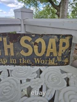 Extremely Rare Original The New Health Soap Enamel Advertising Sign 56x13cm