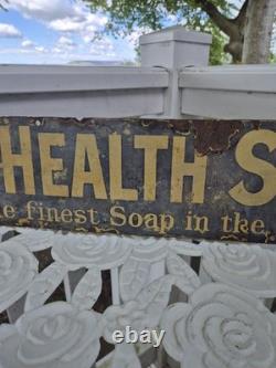 Extremely Rare Original The New Health Soap Enamel Advertising Sign 56x13cm