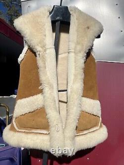 Extremely Rare Overland Sheepskin Co Taos New Mexico Womens Shearling Vest Sz 12