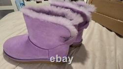 Extremely Rare Pastel Lilac Ugg Suede Bow Mini Size Uk 6 Brand New In Box