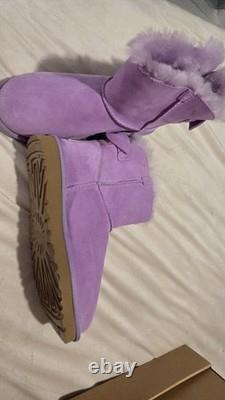 Extremely Rare Pastel Lilac Ugg Suede Bow Mini Size Uk 6 Brand New In Box