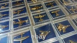 Extremely Rare Set of 100 Gold Plated Military Aircraft Plane by Danbury Mint