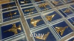 Extremely Rare Set of 100 Gold Plated Military Aircraft Plane by Danbury Mint