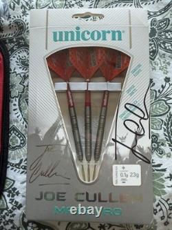 Extremely Rare Signed 23g Unicorn Joe Cullen Maestro Darts + New Case & Flights
