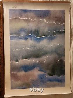 Extremely Rare Signed Litho Print Seascape By Ole Kortzau New