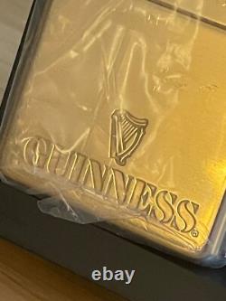 Extremely Rare Sought-after SOLID BRASS Engraved Guinness Zippo Lighter -NEW