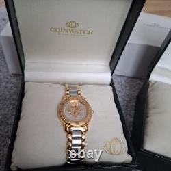 Extremely Rare Stunning Coinwatch His and Hers Watches In Presentation Box