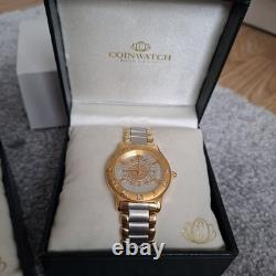 Extremely Rare Stunning Coinwatch His and Hers Watches In Presentation Box