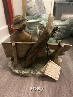 Extremely Rare Vintage Capidimonte Porcelain Statue- Hobbo With Pigeon