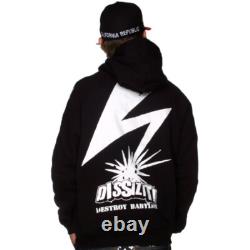 Extremely Rare Vintage New 2005 Dissizit Destroy Babylon Zip Up Hoodie Black