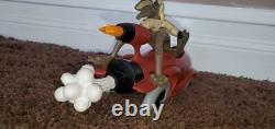 Extremely Rare Warner Bros Wile E. Coyote in an ACME Rocket Car Resin Statue