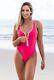 Extremely Rare Wicked Weasel Strawberry Sunrise 804 Zip Swimsuit Size Large