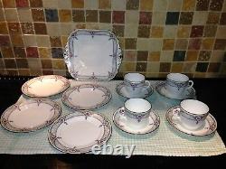 Extremely Rareshelley Art Nouveau 13 Pce New York Tea Coffee Set-1910-1925