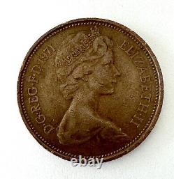 Extremely rare 1971 NEW Pence British 2p Coin