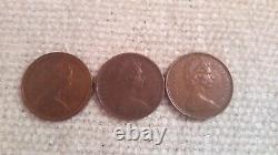 Extremely rare 2P Royal Mint Error New Pence 1971 coins