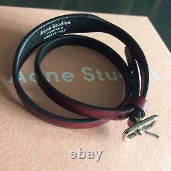 Extremely rare Acne Studios Amatrix burgundy double leather bracelet (Brand New)