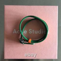 Extremely rare Acne Studios Amatrix orange/green double leather bracelet