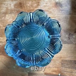 Extremely rare Old Baccarat 1840 Islamic Artrock Glass Blue Arabesque Texture
