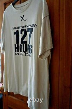 Extremely rare cream 127 Hours movie promo tee t-shirt XL 2010 James Franco