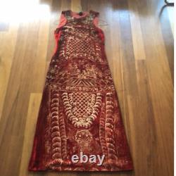 Extremely rare exquisite Vivienne Tam full length velour batik dress size 4 NEW