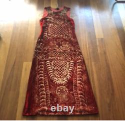 Extremely rare exquisite Vivienne Tam full length velour batik dress size 4 NEW