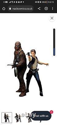 Extremely rare star wars Han Solo And Chewbacca 1/10 scale pre painted model Kit