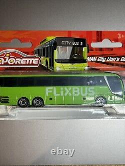 FLIX BUS GREEN MajoretteMan City Lion's Coach L EXTREMELY RARE TO FIND