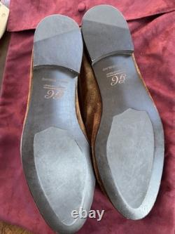 George Cleverley Bespoke Shoes Brown Suede Ostrich Apron Extremely Rare UK10