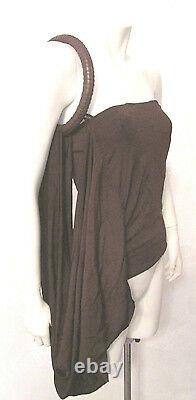 Gianfranco Ferre brown tube top blouse leather ring Extremely Rare 40 IT 4-6 US