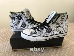 Gorillaz Converse Shoes White/Black High Top Size 10 EXTREMELY RARE