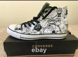 Gorillaz Converse Shoes White/Black High Top Size 10 EXTREMELY RARE