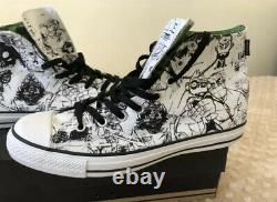 Gorillaz Converse Shoes White/Black High Top Size 10 EXTREMELY RARE