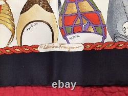 ICONIC Vintage SALVATORE FERRAGAMO Dated Shoes SILK SCARF- EXTREMELY RARE / New
