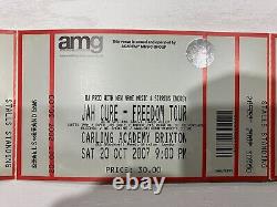 Jah cure Freedom Tour Unused Ticket 2007 Brixton London EXTREMELY RARE Reggae