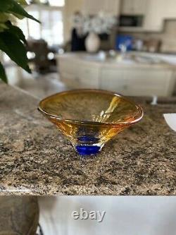 Kosta Boda GWarff Extremely Rare Beautiful Glass Bowl Artist Made Blown Glass