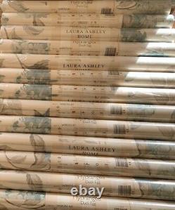 Laura Ashley Hydrangea Duck Egg Blue Last 2 3/4 Rolls Wallpaper Extremely Rare