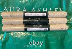 Laura Ashley Wallpaper Script Nutmeg/Sand -3 ROLLS- EXTREMELY RARE Vintage