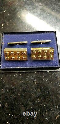 Lego 1970's Service Gold Plated Cufflinks. Extremely Rare! Beautiful Condition