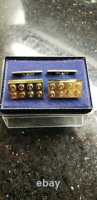 Lego 1970's Service Gold Plated Cufflinks. Extremely Rare! Beautiful Condition